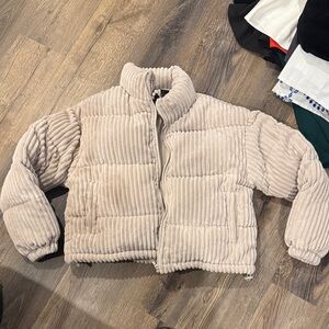 Kids Plush Quilted Jacket - Cream